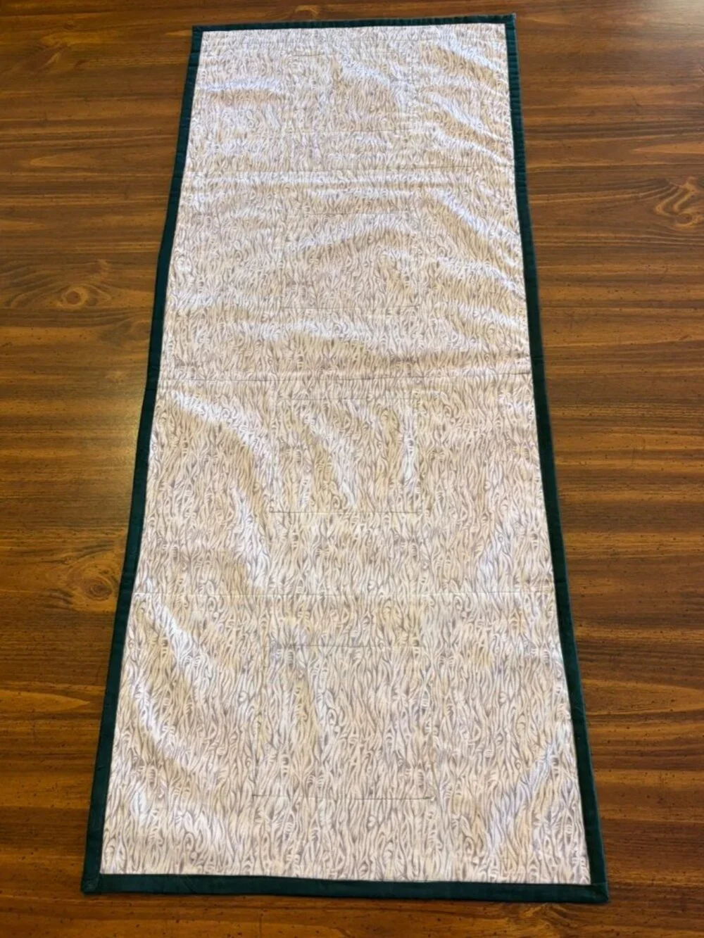 Handmade Vibrant Floral Table Runner, Log Cabin Cottagecore Patchwork Design